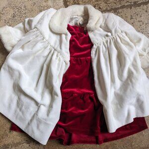 2pc Velvet Toddler Holiday Dress and Coat Set 2T
